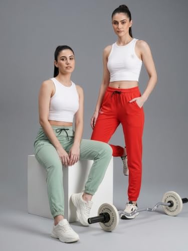 Image of Fflirtygo Cotton Solid Joggers /Track Pant /Solid Pajama /Leggings �100% Export Quality Soft Cotton Night Wear /Pocket Pyjama for Women Combo Pack of 2Pcs, Blue and Grey