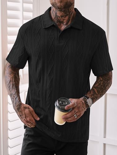 Camisa Polo para Hombre Herberton Texturizada de Punto, Ajuste Suelto, Casual, Manga Corta, Verano (Tallas S a XXL) miniatura 2