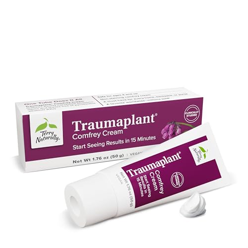 Terry Naturally Traumaplant Comfrey Cream - 1.76 oz (50 g) - Non-Staining Topical Botanical Free of Toxic Pyrrolizidine Alkaloids (PAs) & Parabens - for External Use Only