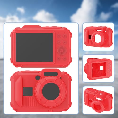 Funda de silicona para cámara pixpro wpz2 con protector de pantalla y correa roja miniatura 5