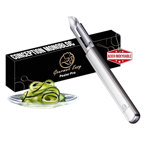 Éplucheur pomme de terre & éplucheur légumes en acier inox | Couteau économe ultra-tranchant | Pèle pomme, épluche légume, rappe carottes, éplucheur asperge | Garantie 5 ans | Design durable