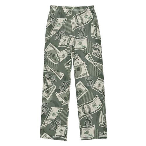 Boys' Pants Money Bills Vintage Dollar Sign Long Bottoms Jogger Pants Elastic Waist Trousers with Pockets S-XL