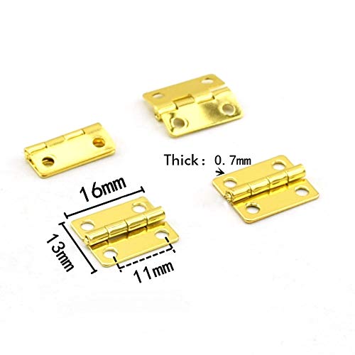 20Pcs 16x13mm Ultra-Thin Retro Jewelry Box Hinge Support Iron Spring Hinge Bronze