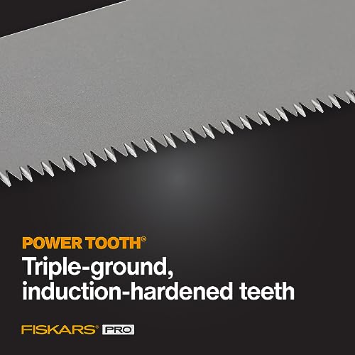 Fiskars Pro Power Tooth Universal Hand Saw - 15" Blade and Safety Sheath - Carpenter Saw - Construction Tools - Orange/Black thumbnail 3