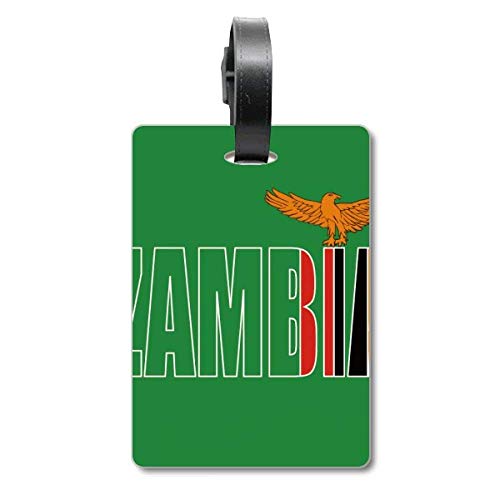 Étiquette de sac à bagages drapeau de la Zambie en PVC pour valise