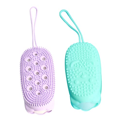 NIYANGLE 2Pcs Brush Random Color Exfoliating Sponge Versatile Rubbing Towel for Bath Accessory for Relaxation and Cleansing