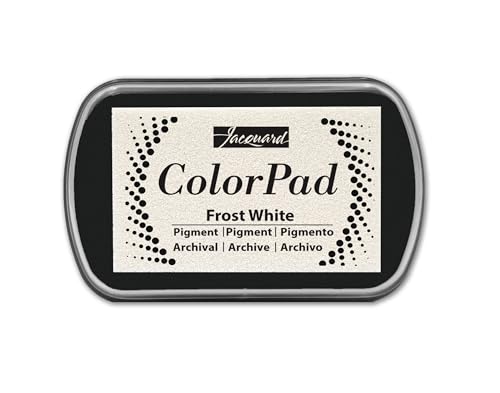 Jacquard ColorPad Archival Pigment Ink Stamp Pads- Frost White - Acid Free - Non-Toxic - Excellent for Blending Embossing and Stamping