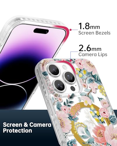 Coque iPhone 16 Pro Max MagSafe fleur de rose de SCORPIFY
