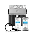 Brio Whole House Water Filter System w/Gauges | 2 Stage Fast-Flow Filtration (Phosphate Anti-Scale, CTO Carbon Block) 4.5" x 10" Filters | Improves Taste, Protects Home Appliances & Shower | 720 GPH