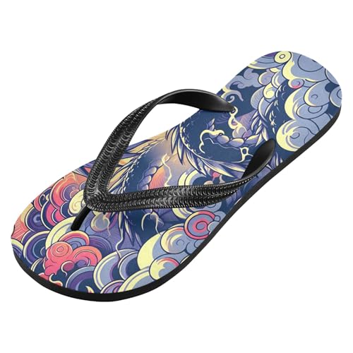 Burbuja Fantasy Dragon Flip Flops for Women Men, Soft Thong Sandals Rubber Slippers for Pool Beach Essentials2