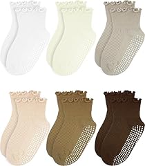 6 Pairs White Beige Orange Khaki Deep Khaki Brown