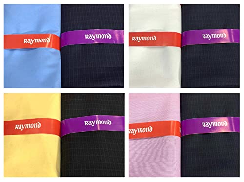 Image of Raymond Fabrics Printed Shirt and Trouser Fabric Combo in Velvet box Packing VComboPlain4-7( 2.30 meter Shirt ,1.2 meter pant)