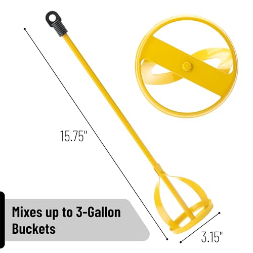 image for Bates Choice Bates- Paint Mixer, 1 to 3 Gallon Buckets, Yellow Mud Mix