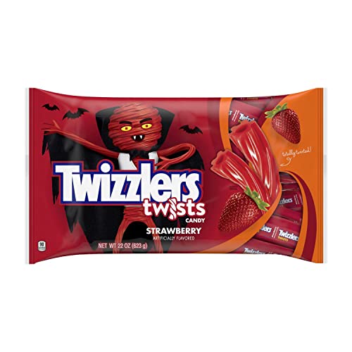 TWIZZLERS Twists Strawberry Flavored Chewy Candy, Halloween, 22 oz Bag