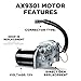 AutoTex Windshield-Wiper Motor for Trucks - Replacement for International Navistar 4000's Series Wiper Blade Motors - Oscillating Motor Crosses with Wexco and International 3539699C91-12V