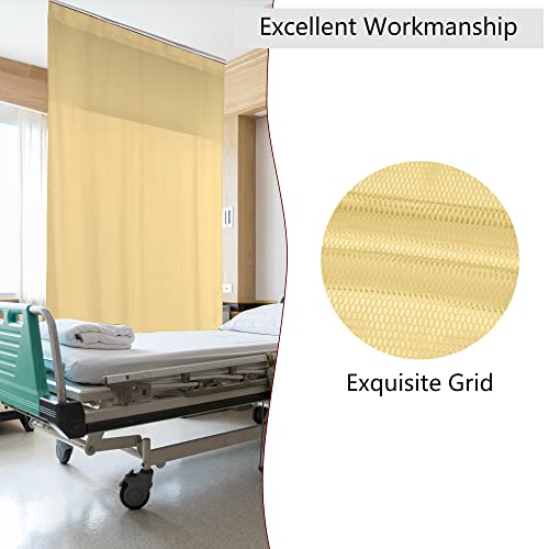 Tcussif Flame Retardant Hospital Curtain Room Divider Cubicle Curtain Divider Privacy Medical Curtain For Hospital, Medical Clinic, Lab,School(1 Panel, 15X8Ft,Beige) #TOP4