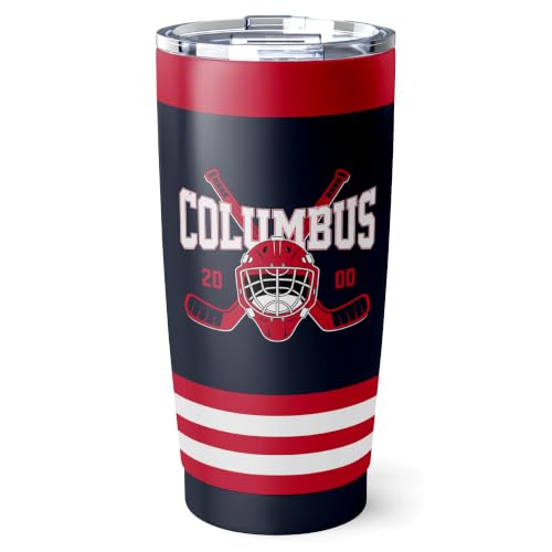 Image of ANTKING Columbus Tumbler 20oz Custom Name Number Travel Mug Gifts | Stainless Steel Insulated Coffee Cup for Men Women