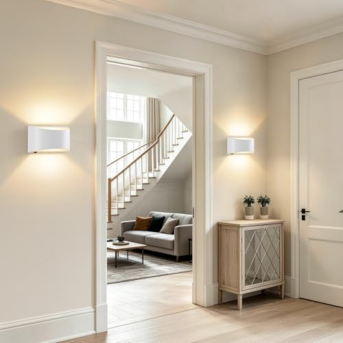 Image of LED Wall Sconces Hardwired with On /Off Switch, Modern Wall Light, White