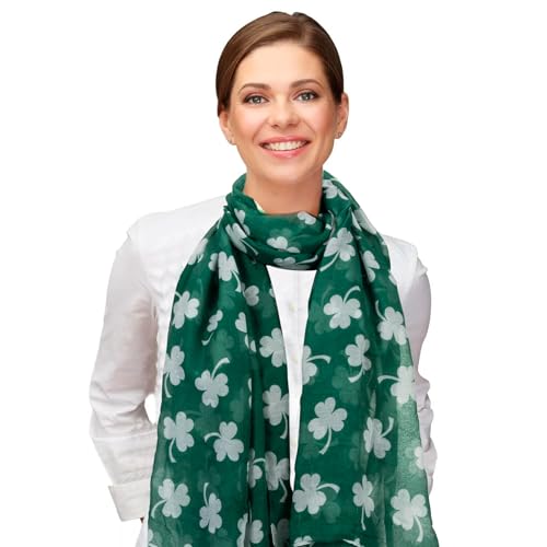 St-Patricks-Day-Scarf Green-Shamrock Shawl-Warp Soft Lighweight-Irish-Scarf for Women Girls2