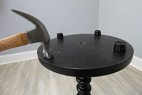Shepherd Hardware 16 Pack Self-Leveling Table Glides - 1/4\" Threaded Stem Adjustable Feet with Wood Inserts - Eliminates Wobble on Uneven Floors - Black - Thumbnail 7