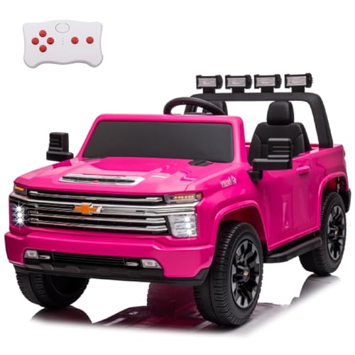 24V Ride on Toys for Kids Chevrolet Silverado 2 Seater Ride on Car for Kids