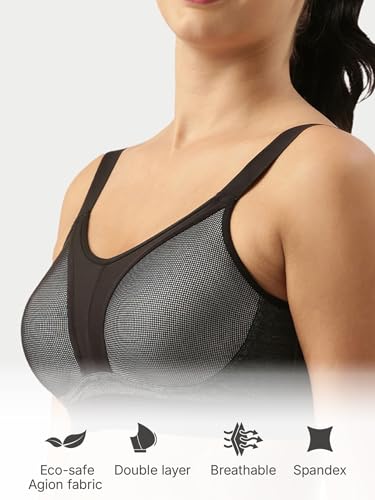 Image of Enamor Innovations Y-Panel Bounce Control, Agion Scent Protect, Women's Sports Bra - High-Impact, Padded, Wirefree, Full Coverage - SB25