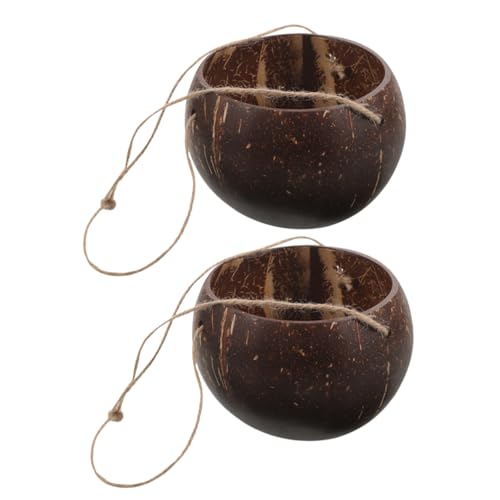 GARIOUANS 2 pezzi Vasi Sospesi Cocco Naturale Portavaso per Piante da Ed Esterno Fioriera da Appesa per Balcone Design Moderno