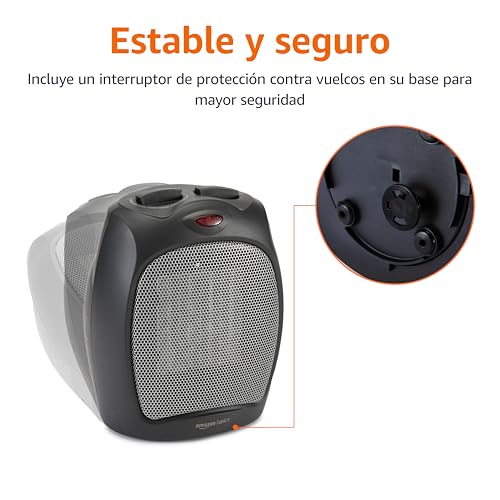 Amazon Basics Keramik-Standheizung, 1800 W, mit verstellbarem Thermostat - Schwarz – Bild 6