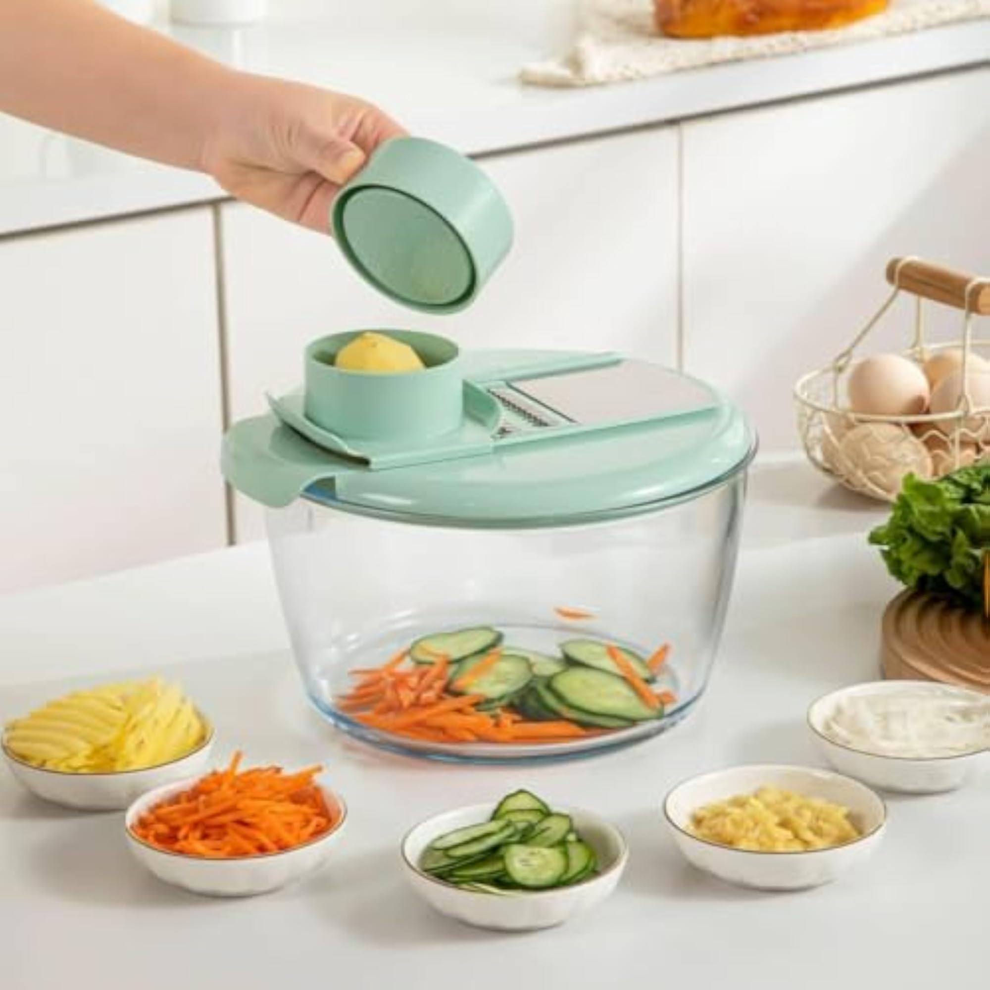 Salad Salad Dryer with Glass Bowl Ergonomic Manual