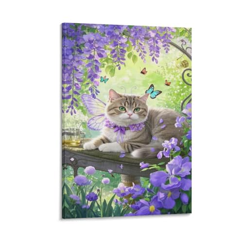 Panneau mural en toile Scottish Fold : l'art durable contre les murs vides