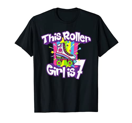 Roller Girl 7 anni divertente Skate 7° compleanno regalo bambini Maglietta
