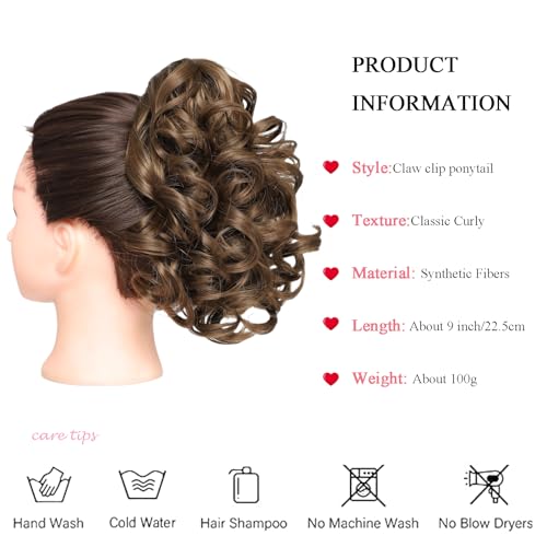 25cm Wavy Claw Clip on Ponytail Hair Extensions - Image 2
