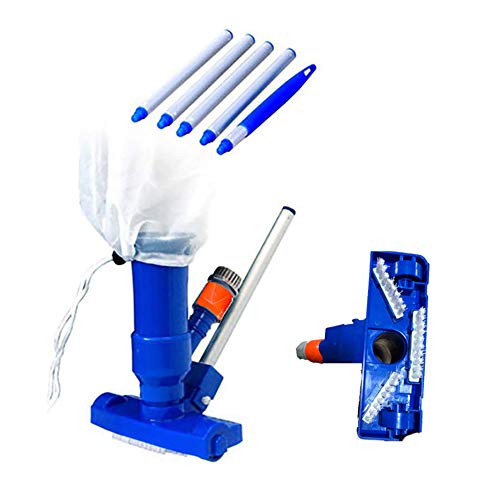 Nishore Kit de limpeza para piscina, aspirador de pó, cabeça de sucção com escovas Bolsa extensível