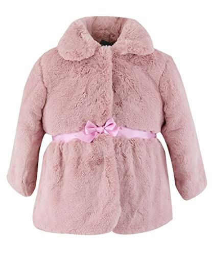 Manteau mi-long fausse fourrure bébé fille veste mariage et cérémonie