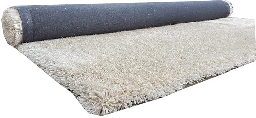 Image of Shaggy Rugs 4X6 FEET Soft and Cozy Carpet for Living Room & Hall, Bedroom, and Kids Room Non-Slip, High Pile, Machine Washable, Perfect for Any Room (IvoryA)