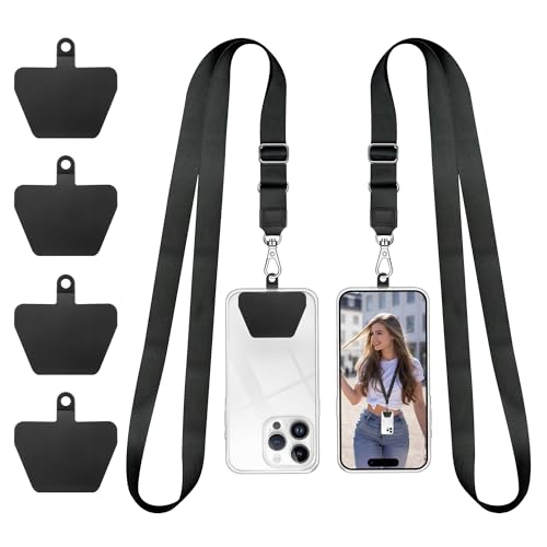 Doormoon Phone Lanyard, Adjustable Neck Strap with 4 TPU Patch