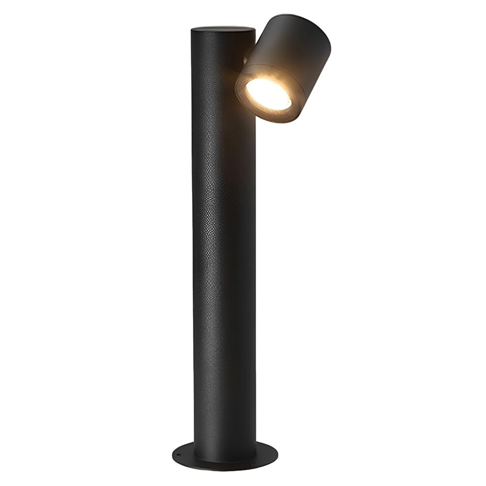 HELCEKOU 17.7" Landscape Path Light Modern Luxury LED Bollard Lights with Spotlight Black Aluminum Housing Pathway IP65 Waterproof Lighting for Driveway Walkway Garage