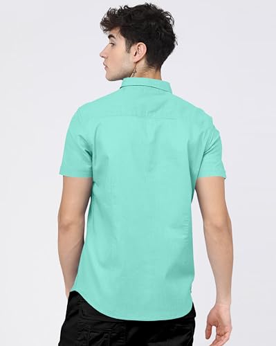 Image of BRUCEWANE Men's 100% Cotton Half Sleeve Shirt