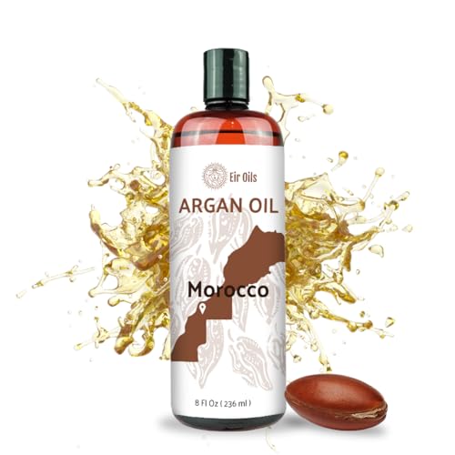 Nature Packaged Argan Oil (8oz) – Direct from EIR Oils’ Farm in Morocco – 100% Pure Carrier Oil for Hair, Face, and Skin – Hand-Processed, Cold-Pressed, and Six-Times Filtered- 1 Pack