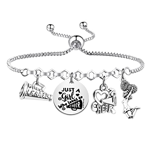 TIIMG Cheerleader Gift Just a Girl Who Loves To Cheer Cheerleading Jewelry for Girls Daughter