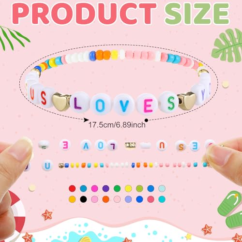 96 Pcs Jesus Loves You Bracelets Bulk Beaded Friendship Bracelets Clay Bead Christian First Communion Gifts Religious Inspirational Stretch Jewelry for Church Party Favors4