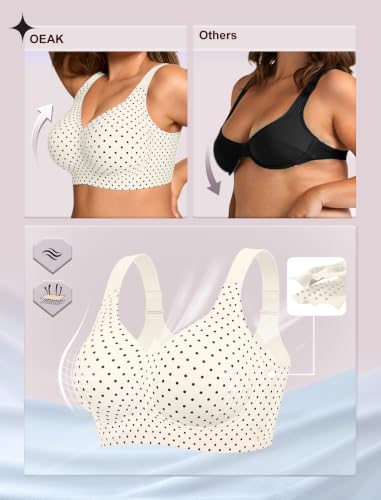 Image of OEAK Womens Wireless Jelly Bras Plus Size Support Push Up Comfortable Bra | no underwire,full coverage,for large breast,minimizer bra,seamless,tshirt bras,everyday bra