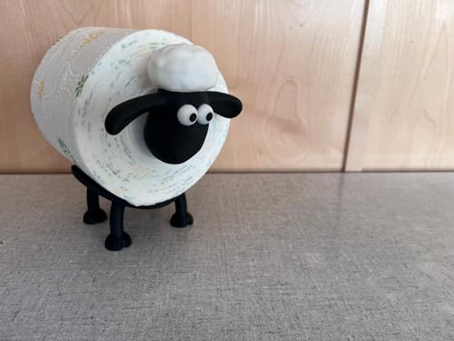 Image of Cute Sheep Design Toilet Paper Holder | Cartoon Sheep Style, Bathroom Decor, Creative Novelty, Tissue Roll Holder