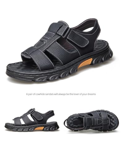 Mens Athletic Sandals Outdoor Hiking Fisherman Sandals Leather Open Toe Sandals With Arch Support Beach Water Sport Sandals2
