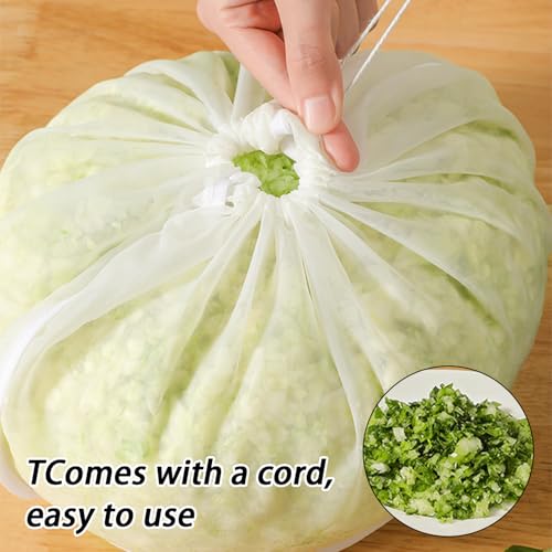Image of 3PCS Organic Cotton Cheesecloth Bags - Reusable Straining Bags for Nut Milk, Soy Milk, Dumpling Fillings, and More