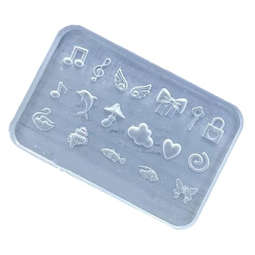Moldes de accesorios de arte pequeños con varias formas de diseño de uñas, moldes de decoración para diseños delicados de manicura, molde antiadherente de silicona para arte de uñas