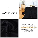 LAYNENBURG narzuta klasy premium, 180 x 220 cm, 100% bawełny o strukturze waflowej, lekkie nakrycie letnie, bawełniana narzuta na łóżko, sofę, czarna