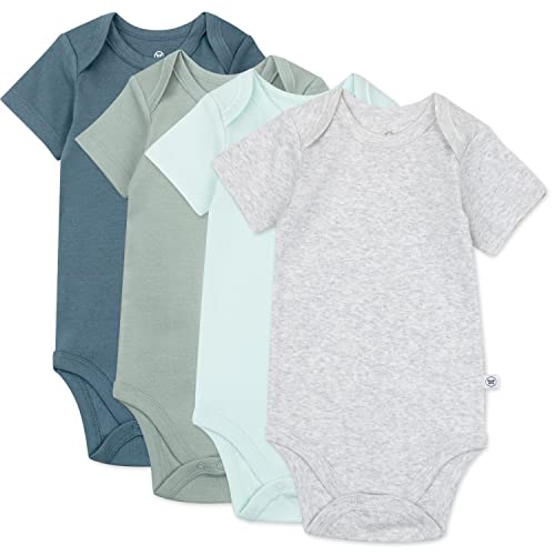 Image of HonestBaby unisex-baby 4-pack Short Sleeve Bodysuits One-piece 100% Organic Cotton for Infant Baby Boys, Girls, Unisex