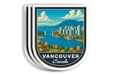 (3Pcs 3X3) Vancouver Canada Stickers - Canada Travel Sticker - Vancouver Travel Gift - Tourism Souvenir - Decals for Luggage - Suitcase - Scrapbook - Laptop - Water Bottle