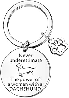 FMCC Dachshund Dog Gifts for Women Never Underestimate The Power of a Woman with a Dachshund Lover Presents Keyring